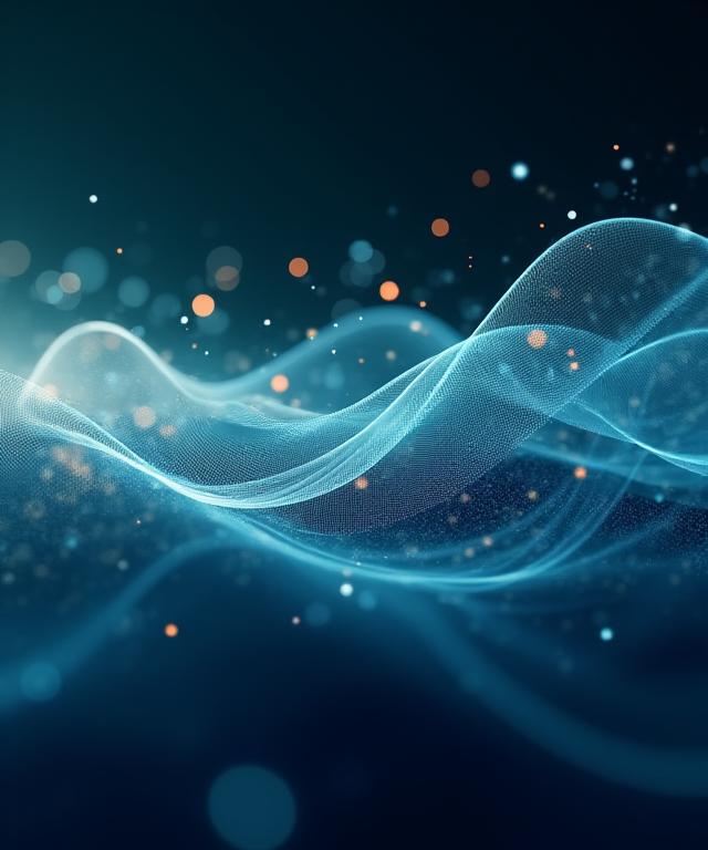 データが流れる様子を表現した抽象的なアート